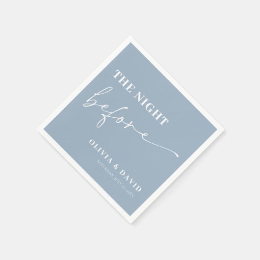 Moderne, blaue Nacht vor Probe Abendessen Serviette (Ecke)