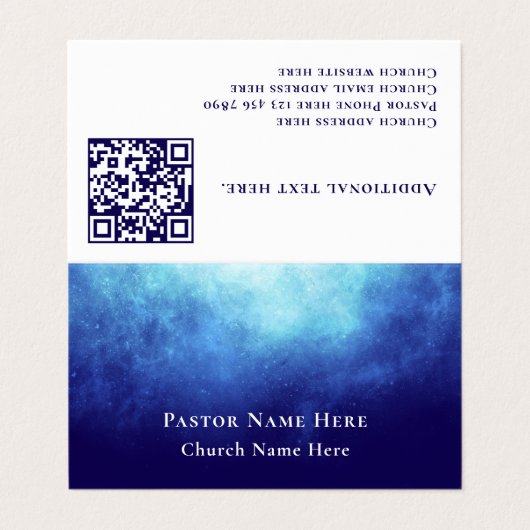 Moderne Blaue Nebel benutzerdefinierte QR-Code Pro Visitenkarten (Außenseite Aufgefaltet)