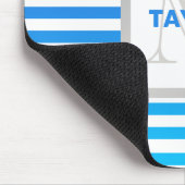 Moderne blaue Ombre-Streifen mit Name Monogram Mousepad (Ecke)
