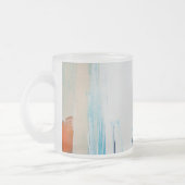 Moderne Blaue Orange Abstrakt Kunst Mattglastasse (Links)