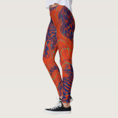 Moderne blaue orange abstrakte leggings (Links)