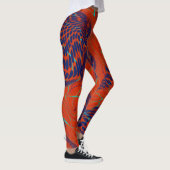 Moderne blaue orange abstrakte leggings (Rechts)