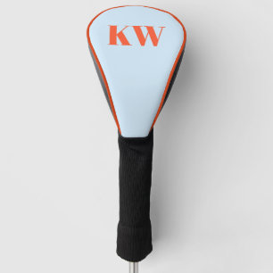 Moderne blaue orange Monogramm Anfangsbuchstaben P Golf Headcover