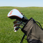 Moderne blaue orange Monogramm Anfangsbuchstaben P Golf Headcover (In SItu)