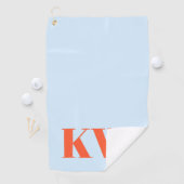Moderne blaue orange Monogramm Anfangsbuchstaben P Golfhandtuch (Insitu)