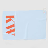 Moderne blaue orange Monogramm Anfangsbuchstaben P Golfhandtuch (Horizontal)