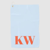 Moderne blaue orange Monogramm Anfangsbuchstaben P Golfhandtuch (Vorderseite)