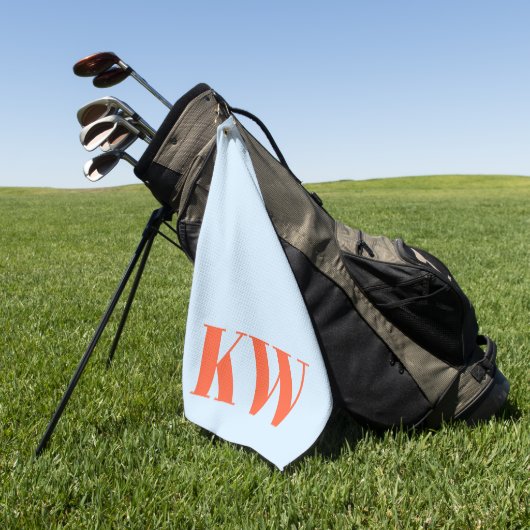Moderne blaue orange Monogramm Anfangsbuchstaben P Golfhandtuch (Gras)