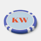 Moderne blaue orange Monogramm Anfangsbuchstaben P Pokerchips (Einzeln)