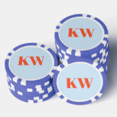Moderne blaue orange Monogramm Anfangsbuchstaben P Pokerchips (Stapel)