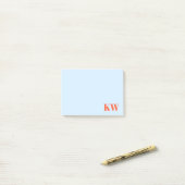 Moderne blaue orange Monogramm Anfangsbuchstaben P Post-it Klebezettel (Auf Schreibtisch)