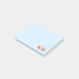 Moderne blaue orange Monogramm Anfangsbuchstaben P Post-it Klebezettel