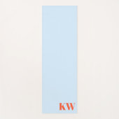 Moderne blaue orange Monogramm Anfangsbuchstaben P Yogamatte (Vorderseite)