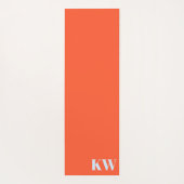 Moderne blaue orange Monogramm Anfangsbuchstaben P Yogamatte (Rückseite)