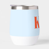 Moderne blaue orange Monogramm-Initialen personali (Rechts)