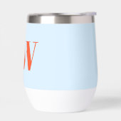 Moderne blaue orange Monogramm-Initialen personali (Links)