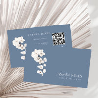 Moderne, blaue Orchideen QR-Code
