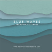 Moderne Blaue Ozeanwellen Aufkleber (Vorderseite)