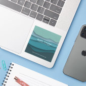 Moderne Blaue Ozeanwellen Aufkleber (Laptop mit iPhone)