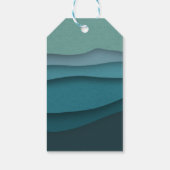 Moderne Blaue Ozeanwellen Geschenkanhänger (Rückseite)