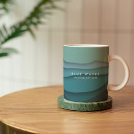 Moderne Blaue Ozeanwellen Kaffeetasse