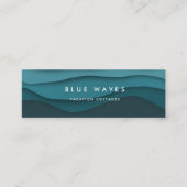 Moderne Blaue Ozeanwellen Mini Visitenkarte (Vorderseite)