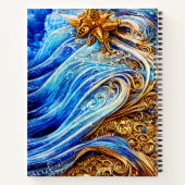 Moderne Blaue Ozeanwellen Notizblock (Rückseite)