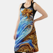 Moderne Blaue Ozeanwellen Schürze (InSitu)