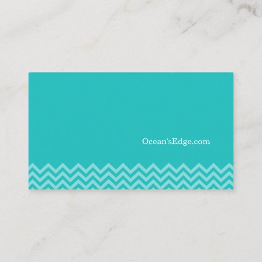 Moderne Blaue Ozeanwellen Visitenkarte (Rückseite)