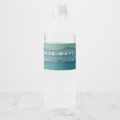 Moderne Blaue Ozeanwellen Wasserflaschenetikett (Vorderseite)
