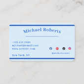 Moderne blaue Paint Splash-Kreativität mit QR-Code Visitenkarte (Rückseite)