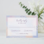 Moderne blaue Pastell Abstrakte Kunstwerke RSVP Karte (Stehend Vorderseite)