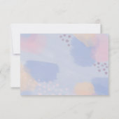 Moderne blaue Pastell Abstrakte Kunstwerke RSVP Karte (Rückseite)