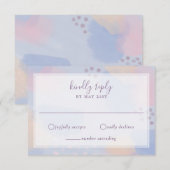 Moderne blaue Pastell Abstrakte Kunstwerke RSVP Karte (Vorne/Hinten)