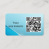 Moderne blaue Perleffekt-Eigenmarke und QR-Code Visitenkarte (Rückseite)