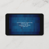 Moderne blaue Pixel Visitenkarte (Rückseite)