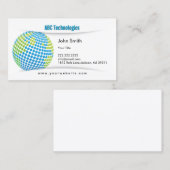 Moderne blaue Planet Technoloy Visitenkarte (Vorne/Hinten)