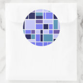 Moderne blaue Plätze Runder Aufkleber (Tasche)