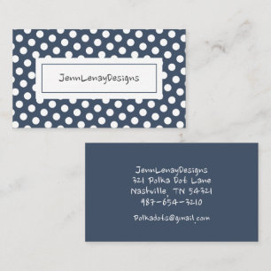 Moderne blaue Polka Dots Muster Chic Visitenkarte