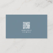 Moderne Blaue Professionelle QR-Code-Foto-Logo Visitenkarte (Rückseite)