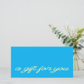 Moderne Blaue QR-Code-Geschenkkarte mit Skript (Stehend Vorderseite)