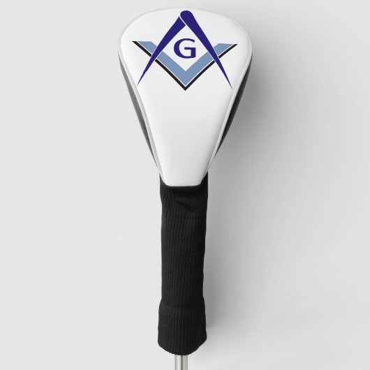 Moderne Blaue Quadrat & Zirkel Golf Headcover (Vorderseite)