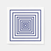 Moderne, blaue Quadrate mit geometrischem Muster Serviette (Vorderseite)