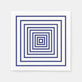 Moderne, blaue Quadrate mit geometrischem Muster Serviette