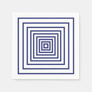 Moderne, blaue Quadrate mit geometrischem Muster Serviette