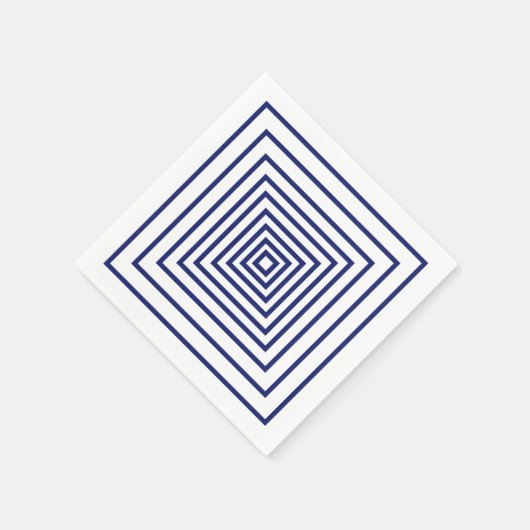 Moderne, blaue Quadrate mit geometrischem Muster Serviette (Ecke)