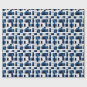 Moderne blaue Quadrate, wiederholt Muster Geschenkpapier (Flach)
