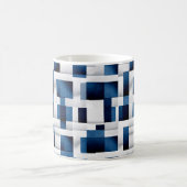 Moderne blaue Quadrate, wiederholt Muster Kaffeetasse (Mittel)