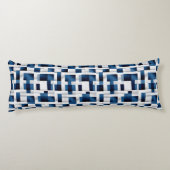 Moderne blaue Quadrate, wiederholt Muster Seitenschläferkissen (Rückseite)