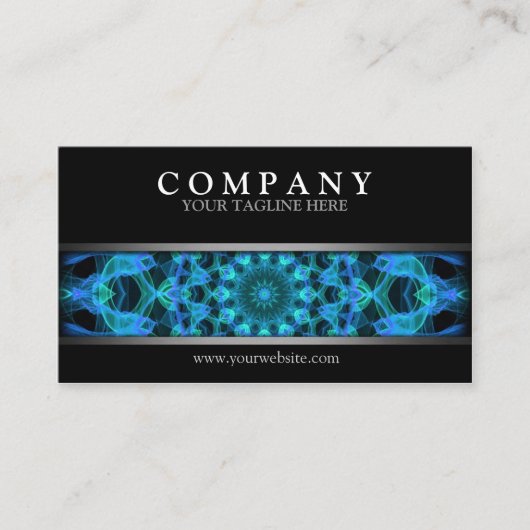 Moderne blaue Quallen-Mandala Visitenkarte (Vorderseite)